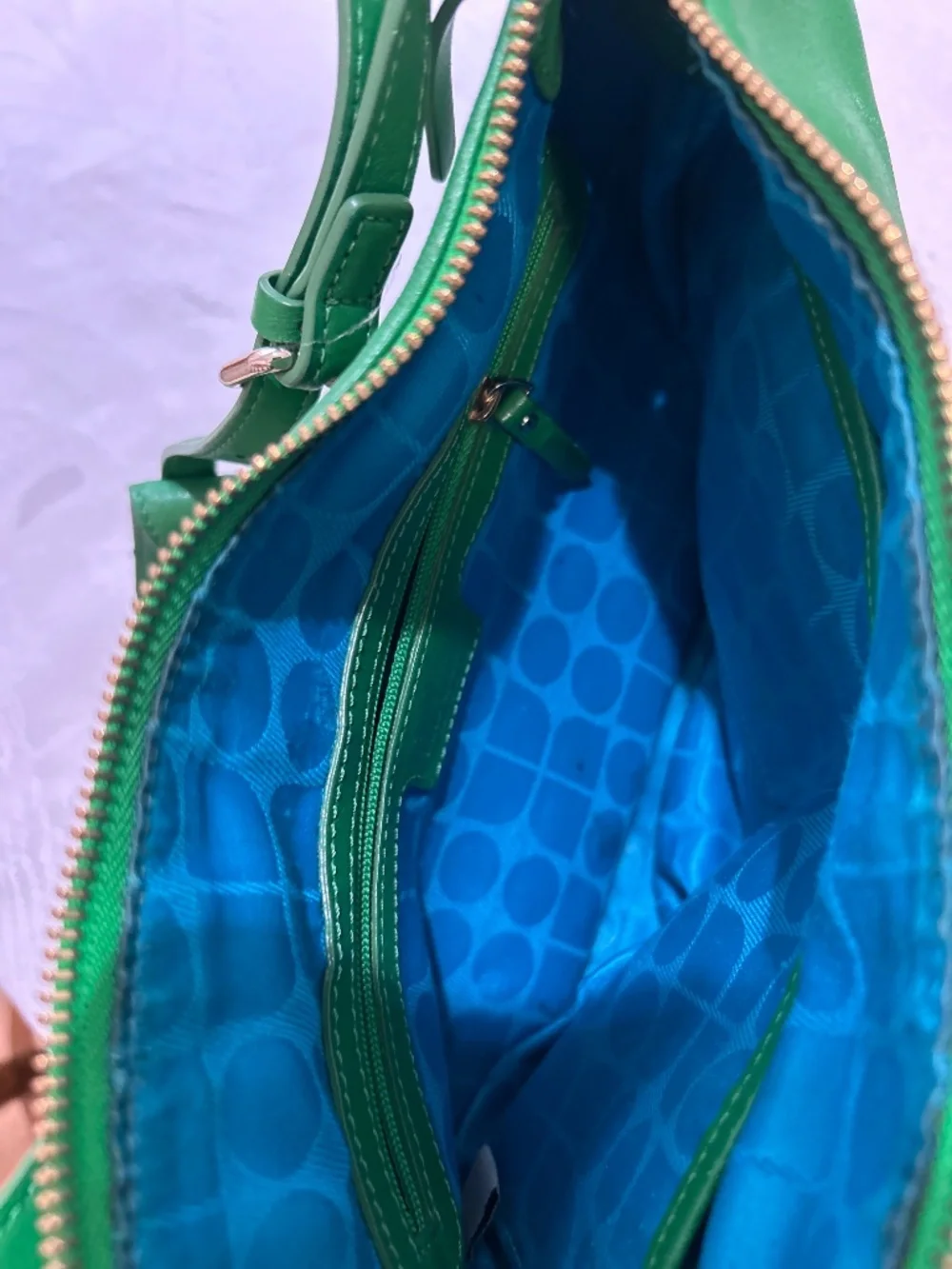 Kate Spade New York Green Leather Shoulder Bag Adjustable Strap